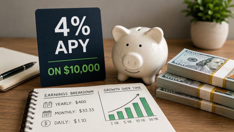 What is 4% APY on $10,000